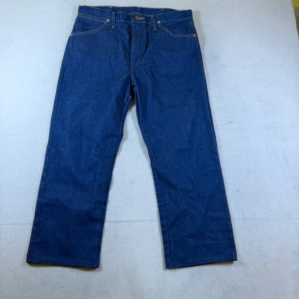 Wrangler 13MWZ Cowboy Cut Original Fit Mens Jeans Blue Denim 35x30 High Rise